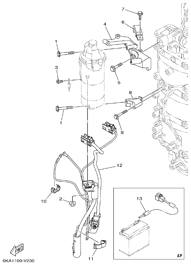 Yamaha F300FST, FL300FST, F300FST2, FL300FST2 ELECTRICAL 5 parts diagram